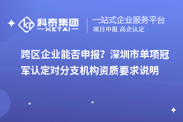 跨區(qū)企業(yè)能否申報？深圳市單項冠軍認(rèn)定對分支機(jī)構(gòu)資質(zhì)要求說明