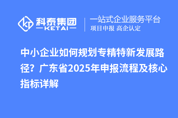 中小企業(yè)如何規(guī)劃專精特新發(fā)展路徑？廣東省2025年申報流程及核心指標(biāo)詳解