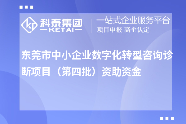 東莞市中小企業(yè)數字化轉型咨詢診斷項目（第四批）資助資金