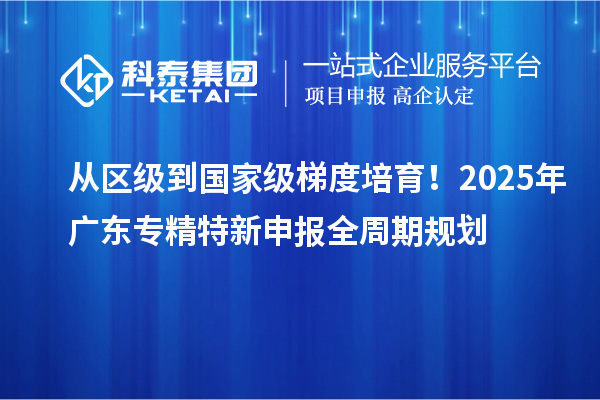 從區(qū)級(jí)到國(guó)家級(jí)梯度培育！2025年廣東專精特新申報(bào)全周期規(guī)劃