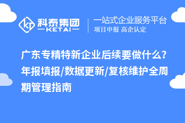 廣東專精特新企業(yè)后續(xù)要做什么？年報填報/數(shù)據(jù)更新/復(fù)核維護(hù)全周期管理指南