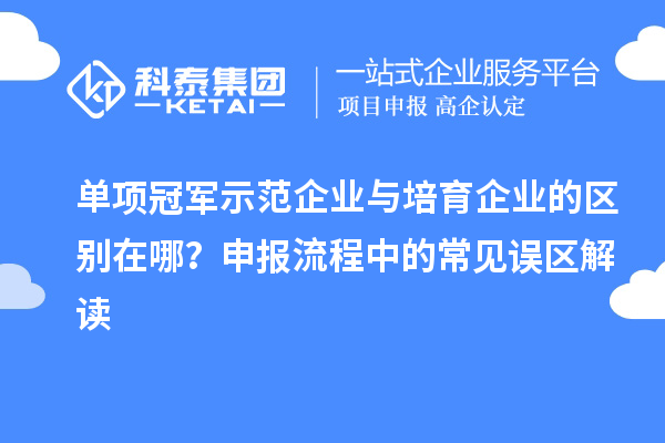 單項冠軍示范企業(yè)與培育企業(yè)的區(qū)別在哪？申報流程中的常見誤區(qū)解讀