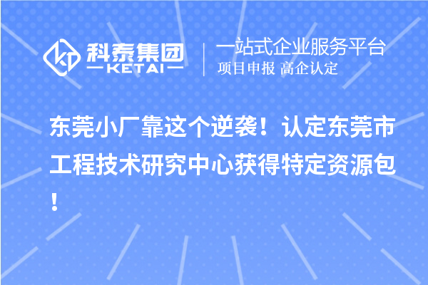 東莞小廠靠這個逆襲！認(rèn)定東莞市工程技術(shù)研究中心獲得特定資源包！