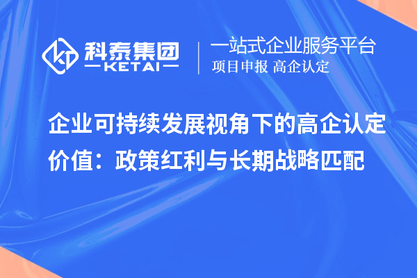 企業(yè)可持續(xù)發(fā)展視角下的高企認(rèn)定價(jià)值：政策紅利與長(zhǎng)期戰(zhàn)略匹配