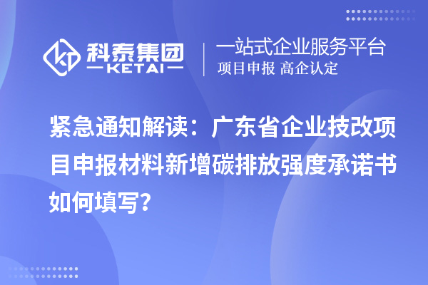 緊急通知解讀：廣東省企業(yè)技改項(xiàng)目申報(bào)材料新增碳排放強(qiáng)度承諾書如何填寫？