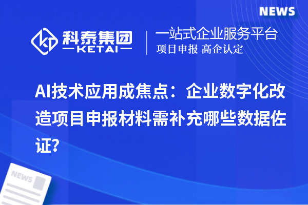 AI技術(shù)應(yīng)用成焦點(diǎn)：企業(yè)數(shù)字化改造項(xiàng)目申報(bào)材料需補(bǔ)充哪些數(shù)據(jù)佐證？