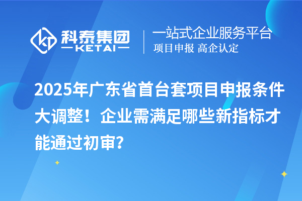 2025年廣東省首臺(tái)套項(xiàng)目申報(bào)條件大調(diào)整！企業(yè)需滿足哪些新指標(biāo)才能通過初審？
