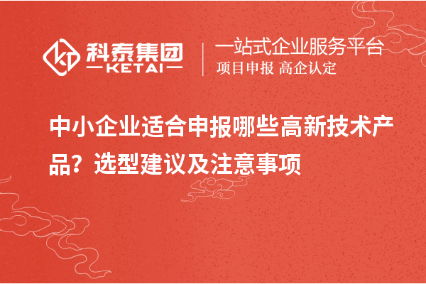 中小企業(yè)適合申報哪些高新技術(shù)產(chǎn)品？選型建議及注意事項(xiàng)