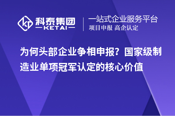 為何頭部企業(yè)爭(zhēng)相申報(bào)？國(guó)家級(jí)制造業(yè)單項(xiàng)冠軍認(rèn)定的核心價(jià)值