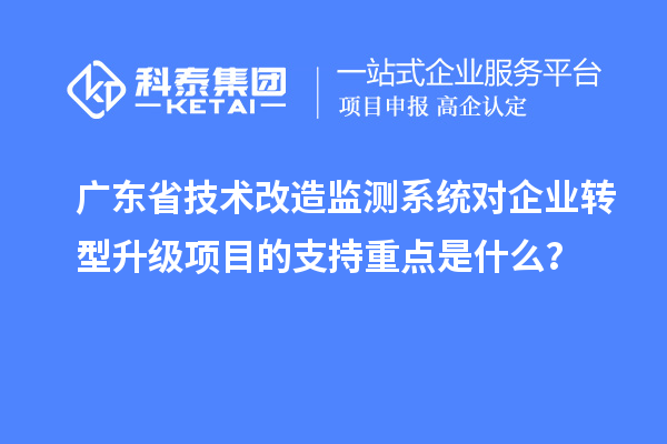 廣東省技術改造監(jiān)測系統(tǒng)對企業(yè)轉型升級項目的支持重點是什么？