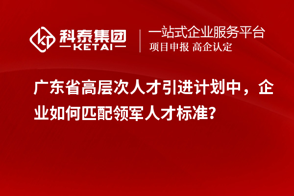 廣東省高層次人才引進(jìn)計(jì)劃中，企業(yè)如何匹配領(lǐng)軍人才標(biāo)準(zhǔn)？