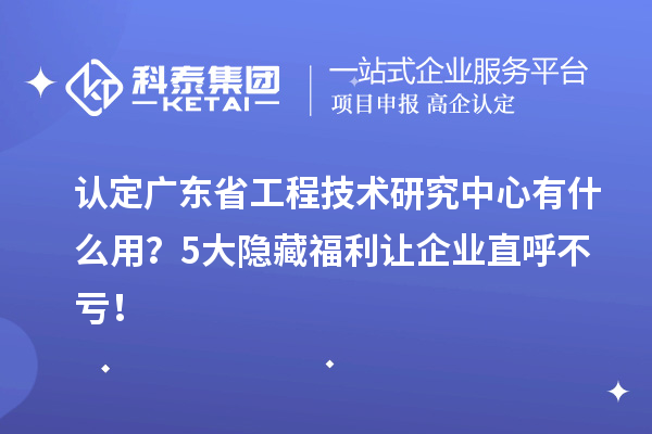 認(rèn)定廣東省工程技術(shù)研究中心有什么用？5大隱藏福利讓企業(yè)直呼不虧！