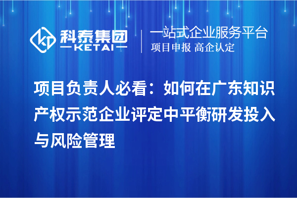 項目負責(zé)人必看：如何在廣東知識產(chǎn)權(quán)示范企業(yè)評定中平衡研發(fā)投入與風(fēng)險管理