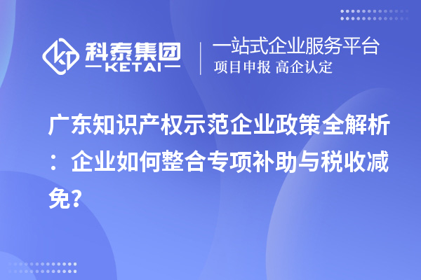 廣東知識產(chǎn)權(quán)示范企業(yè)政策全解析：企業(yè)如何整合專項補助與稅收減免？