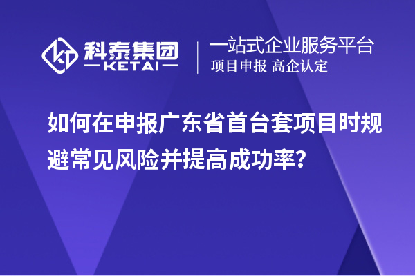 如何在申報廣東省首臺套項目時規(guī)避常見風險并提高成功率？