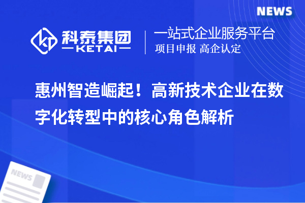 惠州智造崛起！高新技術(shù)企業(yè)在數(shù)字化轉(zhuǎn)型中的核心角色解析