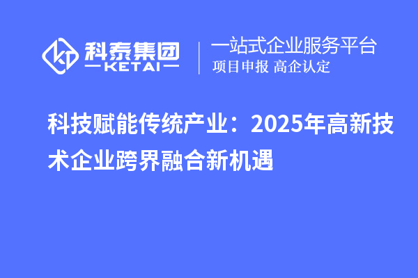 科技賦能傳統(tǒng)產(chǎn)業(yè)：2025年高新技術(shù)企業(yè)跨界融合新機(jī)遇