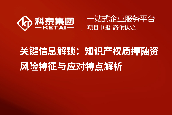 關(guān)鍵信息解鎖：知識產(chǎn)權(quán)質(zhì)押融資風(fēng)險特征與應(yīng)對特點解析