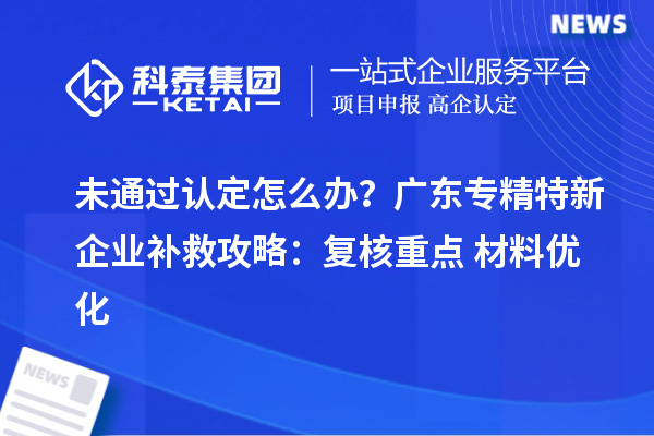 未通過認(rèn)定怎么辦？廣東專精特新企業(yè)補(bǔ)救攻略：復(fù)核重點(diǎn)+材料優(yōu)化